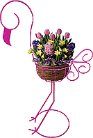 Декоративная подставка «Фламинго малый» для цветов