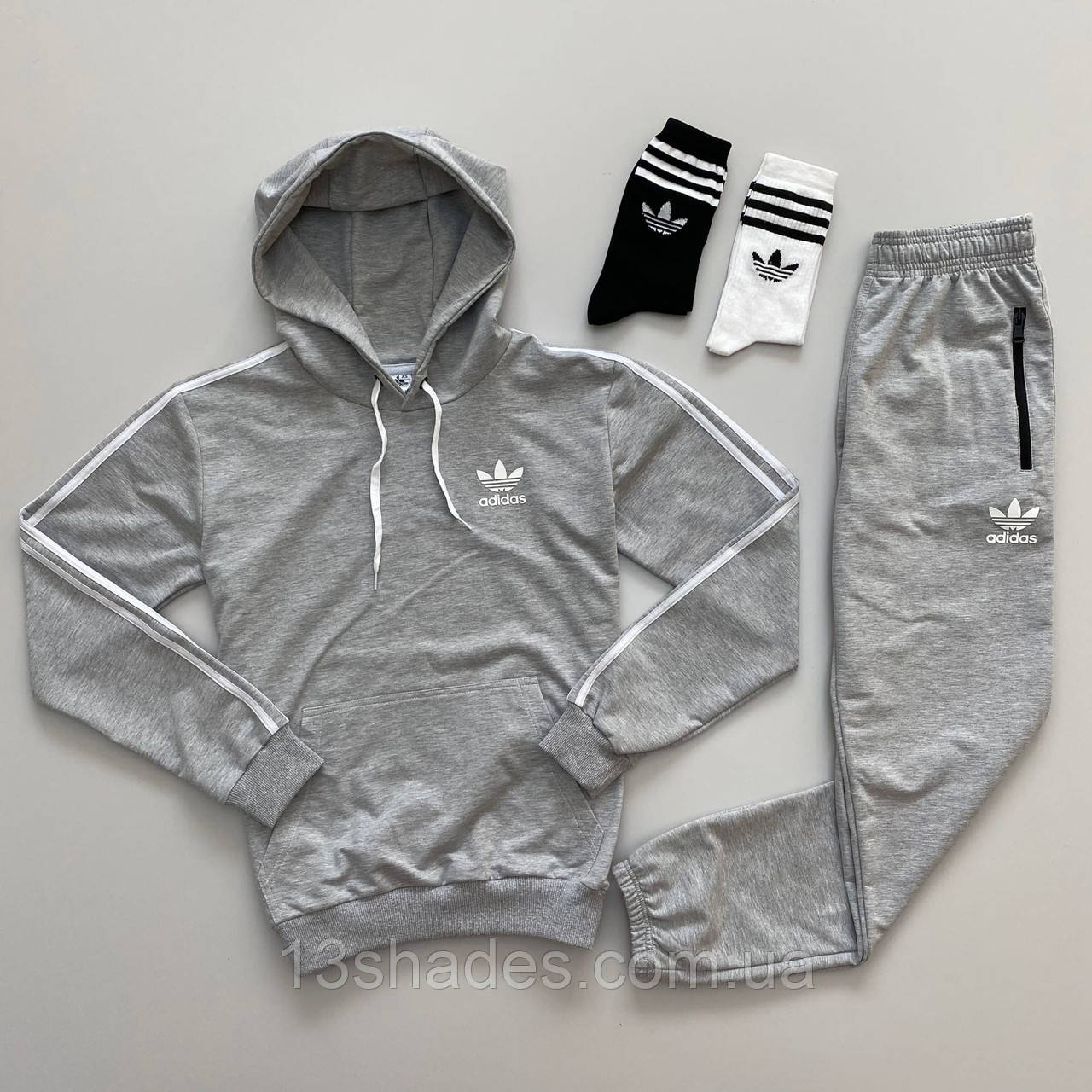 Спортивний костюм Adidas Адідас унісекс сірий весна літо Київ, фото 1