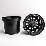 Горщик 4 л / Ø 21 см для квітів та розсади * технічний горщик для рослин * ємкість для розсади * чорний, фото 2
