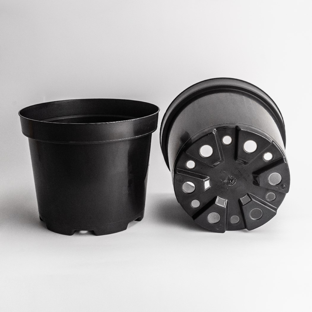 Горщик 5 л / Ø 23 см для квітів та розсади * технічний горщик для рослин * ємкість для розсади * чорний 23см Ø 5л, фото 1