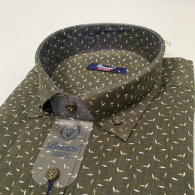 Сорочка чоловіча з коротким рукавом S-XXL, Хакі, L