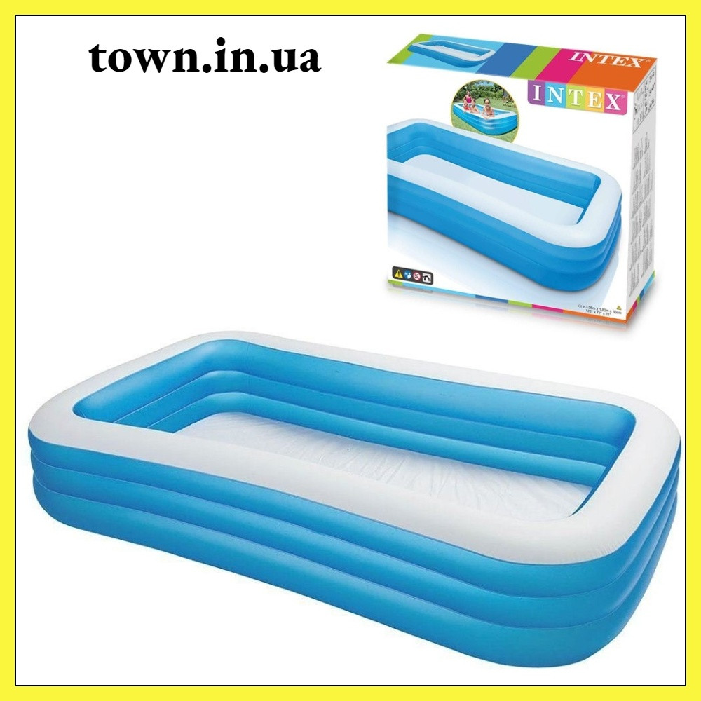 Дитячий надувний басейн Intex 229*229*56 см велике родинне для дому і дачі, для дітей і малюків 57495