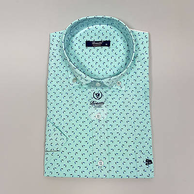 Сорочка чоловіча з коротким рукавом M-XXL М'ята 203, М'ята, M