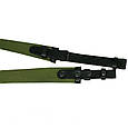 Ремінь двоточковий "брезентовий" (стрічка ЛРТ, чорна шкіра) 12253, фото 3