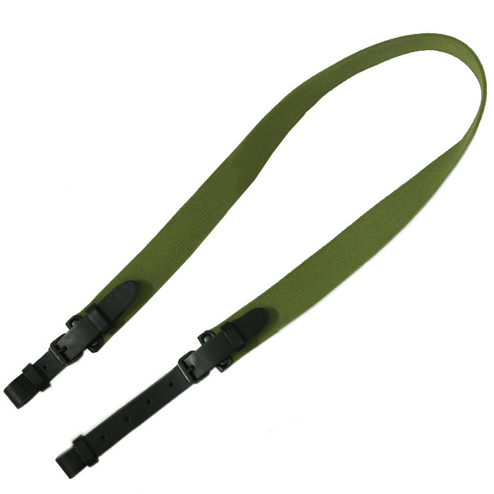 Ремінь двоточковий "брезентовий" (стрічка ЛРТ, чорна шкіра) 12253, фото 1