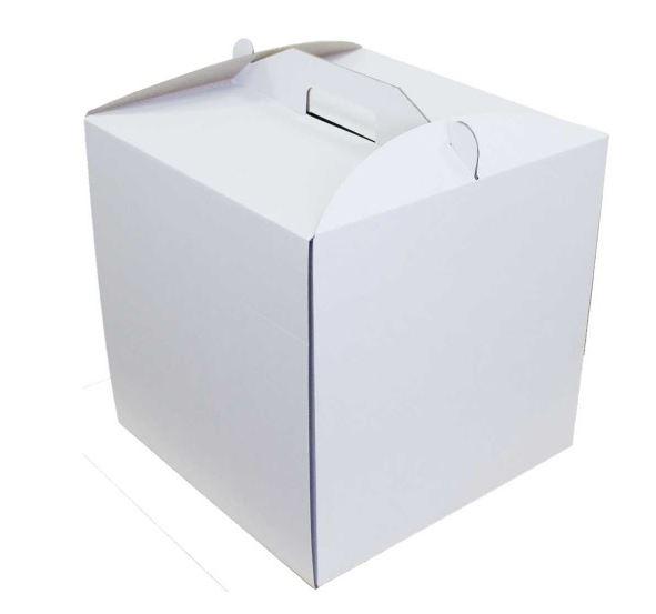 Коробка для торта гофро-картон, 250х250 мм h=160 мм, біла