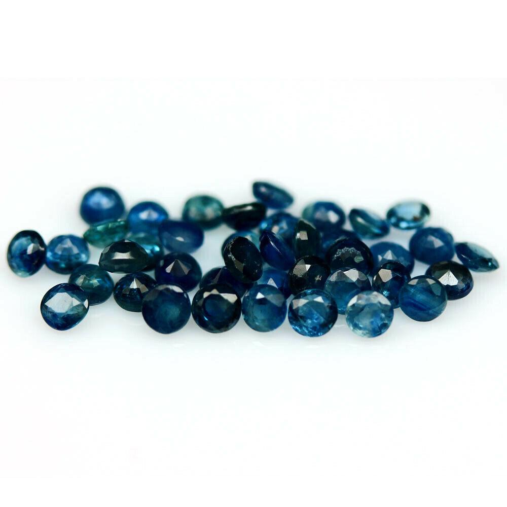 6.37 кт. Природний синій сапфір 3 мм. 40 шт.