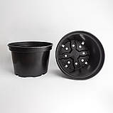 Горщик великий 20 л / Ø 37,5 см для квітів та розсади * технічний пластиковий круглий горщик для рослин * чорний, фото 2