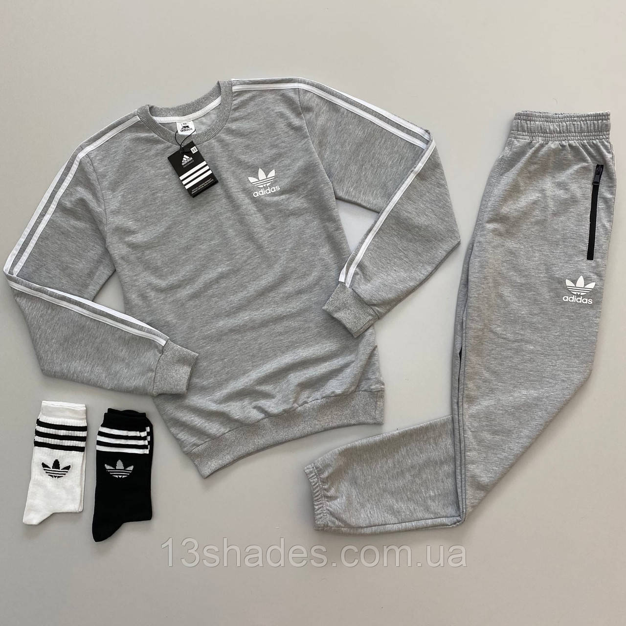Спортивний костюм Adidas адидас світшот штани бавовна сірий весна літо Київ, фото 1