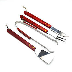Набір приладів для барбекю і гриля 4 предмета BBQ 4 PCS Barbecue Set Інструменти для мангала гриля та барбекю