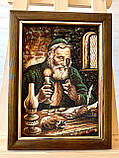 " Єврей з монетами " картина з бурштину 20*30 см, фото 4