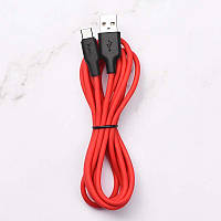 HOCO X21 Plus Fluorescent USB AM - Type C 2,4A 0,25m Black&Red