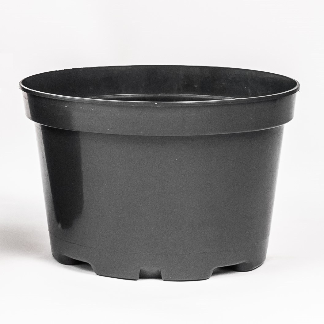 Горщик великий 25 л / Ø 41 см для квітів та розсади * технічний пластиковий круглий горщик для рослин * чорний, фото 1