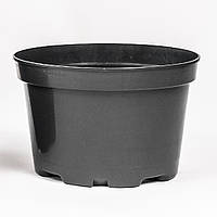 Горщик великий 35 л / Ø 41 см для квітів та розсади * технічний пластиковий круглий горщик для рослин * чорний