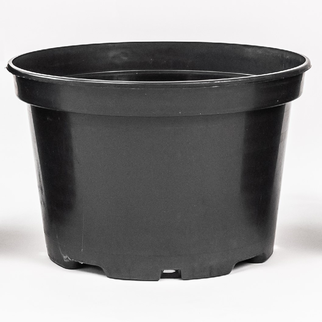 Горщик великий 45 л / Ø 44 см для квітів та розсади * технічний пластиковий круглий горщик для рослин * чорний, фото 1