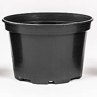 Горщик великий 60 л / Ø 50 см для квітів та розсади * технічний пластиковий круглий горщик для рослин * чорний