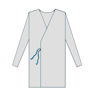 Халат медичний (для відвідувача) VG Care р.50-52 (L) спанбонд, 117 см, на зав'язках, нестерильний, фото 1