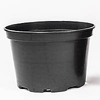 Горщик великий 80 л / Ø 56 см для квітів та розсади * технічний пластиковий круглий горщик для рослин * чорний