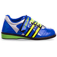 Штангетки взуття для важкої атлетики PU синьо-салатові OB-1265 40 (26 см)
