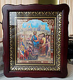 Аналойна ікона Різдво Христове в темному дерев'яному кіоті, розмір кіота 31*35, сюжет 20*24, 26 сюжетів., фото 4
