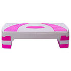 Степ-платформа FI-1578 (пластик, р-р 79Lx29Wx10-20H, сірий-рожевий), фото 2