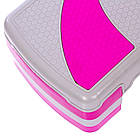 Степ-платформа FI-1578 (пластик, р-р 79Lx29Wx10-20H, сірий-рожевий), фото 7