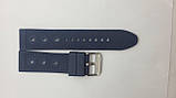 Синій з чорним ремінець для годинника силіконовий з вуглецевого волокна 24 мм, фото 3