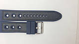 Синій з чорним ремінець для годинника силіконовий з вуглецевого волокна 24 мм, фото 4
