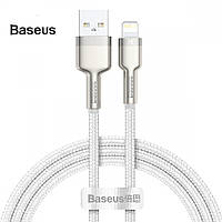 Кабель USB - Lightning для техніки Apple шнур лайтнінг на юсб Baseus 2.4 A 1м (білий)