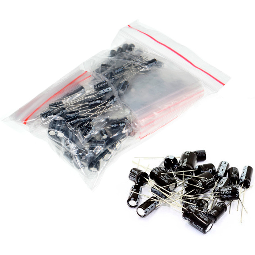 Набор электролитических конденсаторов 120 шт. (Комплект 1 мкФ - 470 мкФ ...