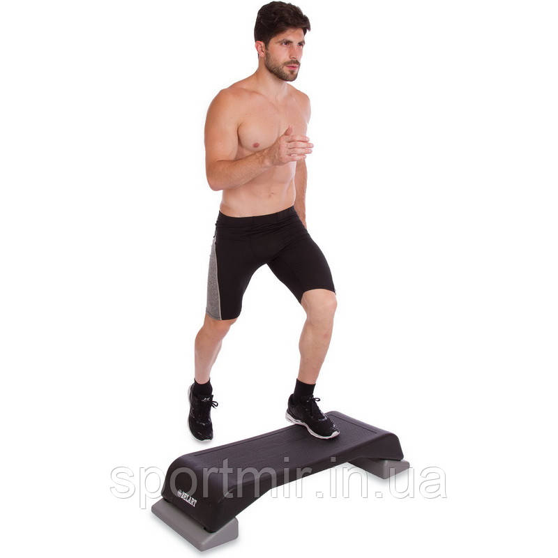 Степ-платформа Zelart FI-6293 (пластик, покриття TPR, р-р 89,5Lx35x15Hсм, чорний), фото 1