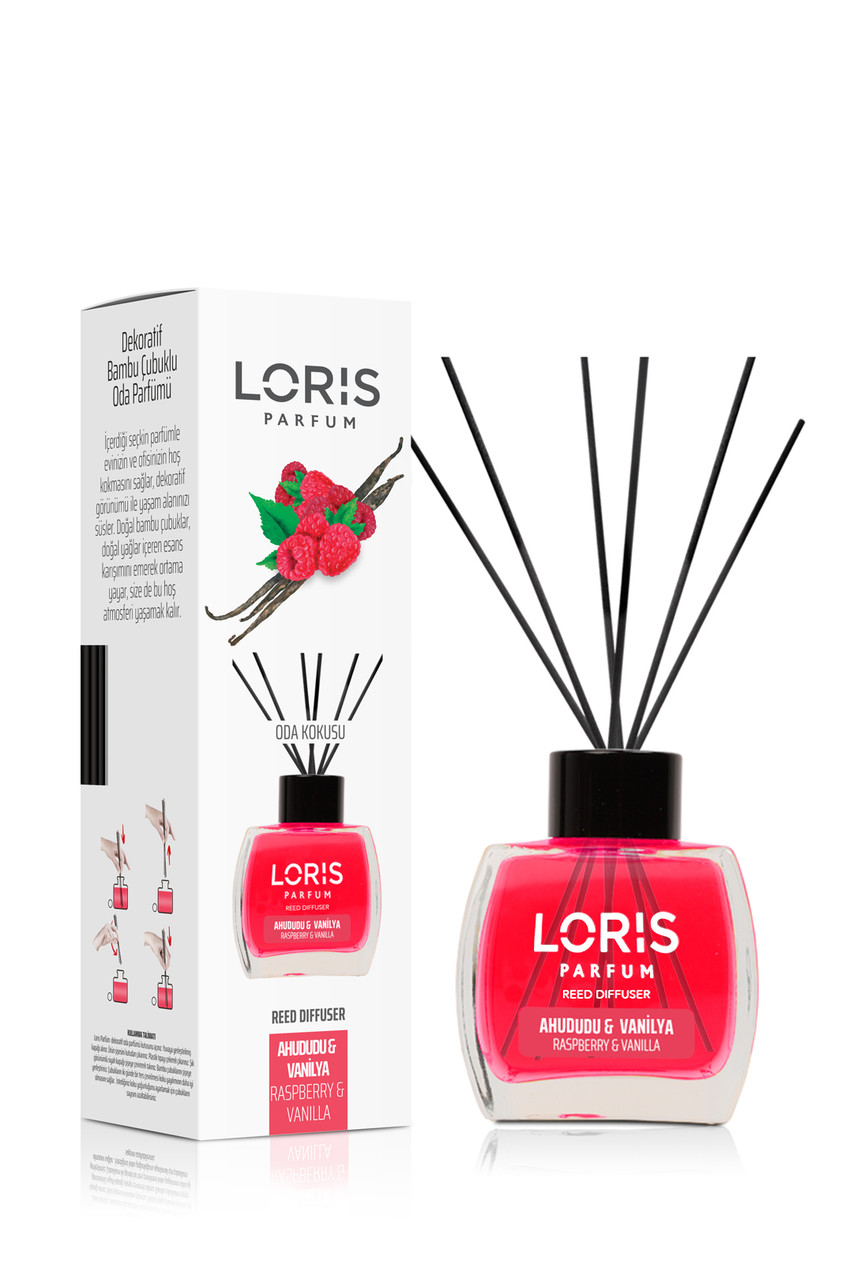 Аромадифузор Loris parfum Малина та ваніль (Reed Diffuser "Raspberry Vanilla") 120мл - Солодкий