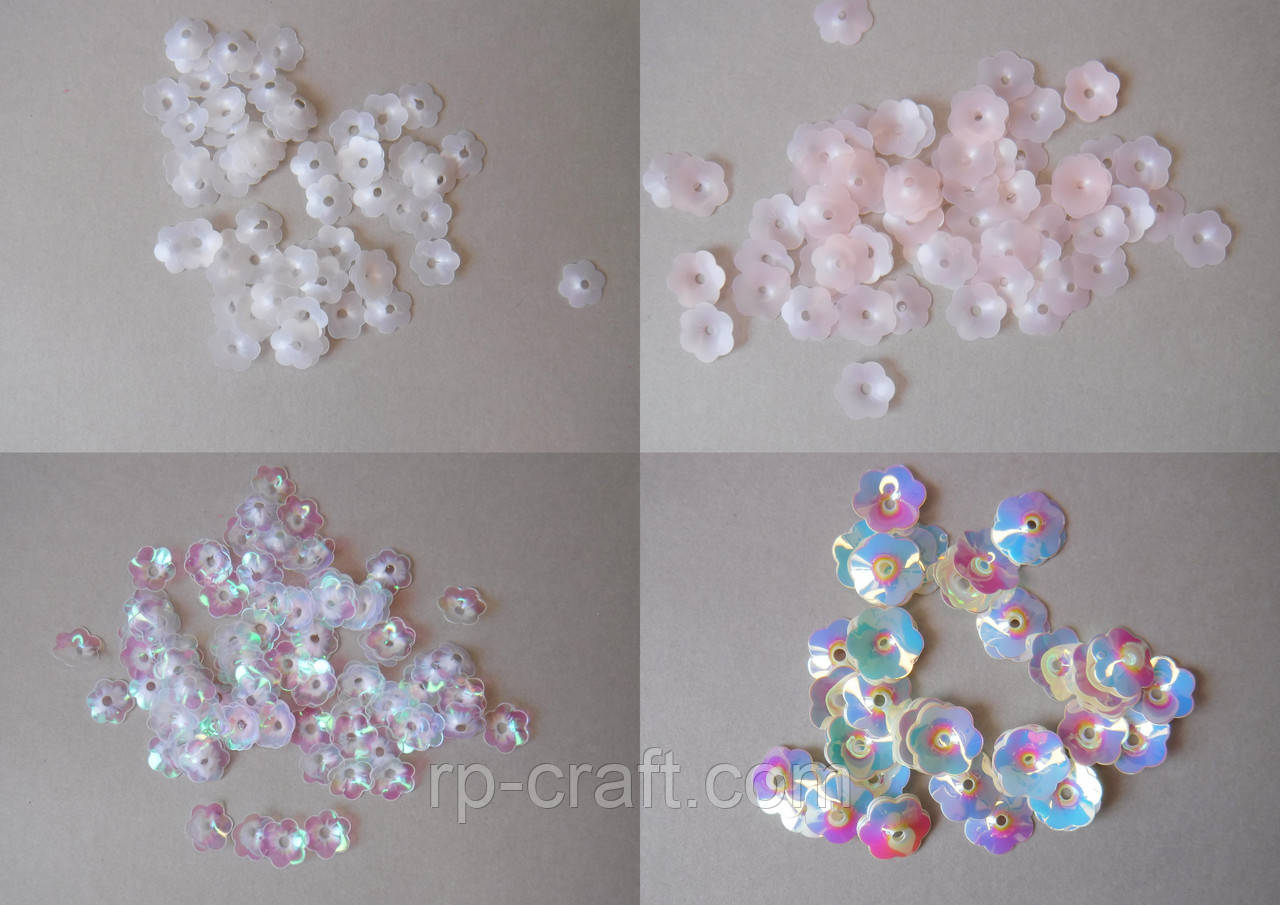 54. Упаковка паєток. Квіти, воронкоподібні, 10 мм, 5 грам, фото 1