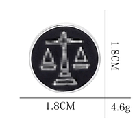 Броша брошка пін метал сріблястий метал ваги правосуддя подарунок правителю піктограму