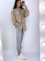 Костюм Гамма жіночий стиль сорочка з капюшоном і штани з завищеною таллю Df3420, фото 2