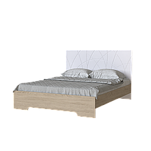 Ліжко двоспальне з ДСП / МДФ Loretto 160x200 дуб сонома / білий суперматовий Artinhead (з внеском,без матраца)