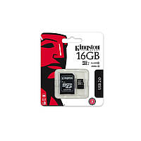 Карта пам'яті KINGSTON 16 ГБ Micro SD Класс 10 адаптер