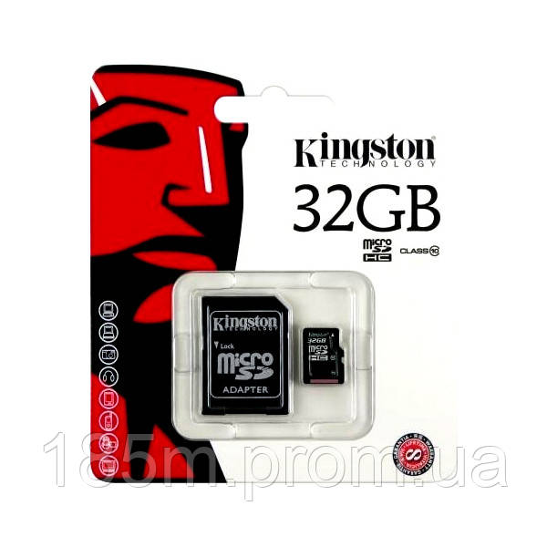 Карта пам'яті KINGSTON 32 ГБ micro SD Class 10 + SD adapter