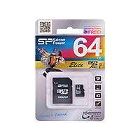 Карта пам'яті SILICON POWER Elite micro SD 64 ГБ Class 10 adapter