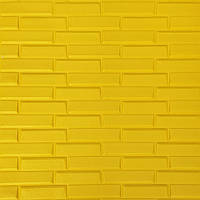Самоклеющаяся декоративная 3D панель желтая кирпичная кладка 700x770x7 мм