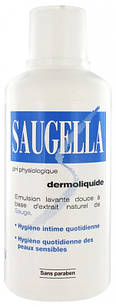 Делікатний засіб гель для інтимної жіночої гігієни Saugella Dermoliquide, гігієнічне мило для жінок, 500 мл