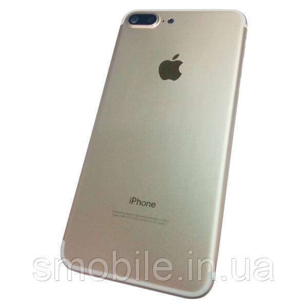 Задняя крышка корпуса iPhone 7 Plus золотистая + внешние кнопки и держатель SIM карты (копия AAA)