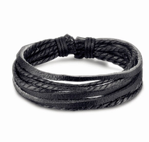 Широкий чоловічий шкіряний браслет