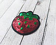 Термоаплікації на одяг "Полуниця з паєтками" 6*6 см. 1 шт, фото 2