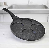 Сковорода для оладок (блисна) 27 см Edenberg EB-7513 сковорідка млинцева індукційна з мармуровим покриттям, фото 2