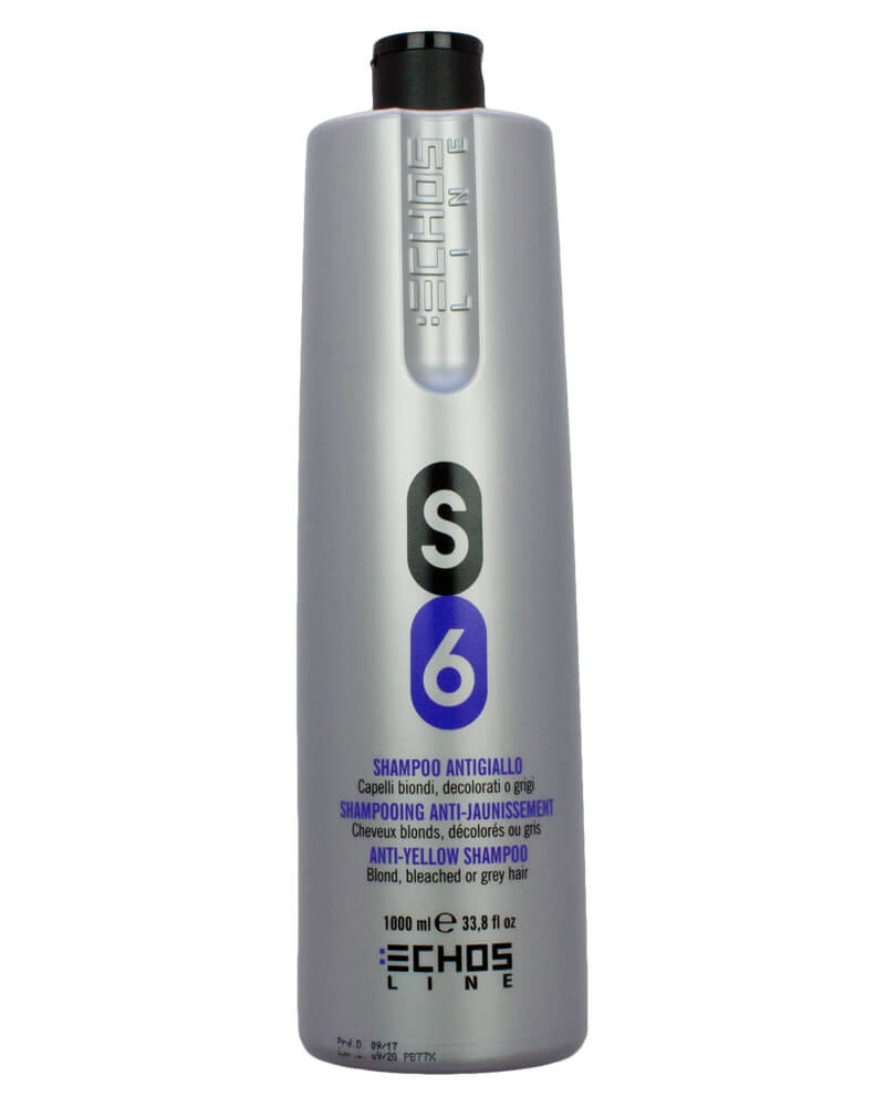 Шампунь проти жовтизни, для сивого і освітленого волосся - Echosline S6 Anti-Yellow Shampoo 1000мл. (Оригінал)