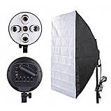 Набір постійного студійного світла Prolighting (60х90 см. софтбокси на 5 ламп Е27 + стійка 2.2 м.), фото 6