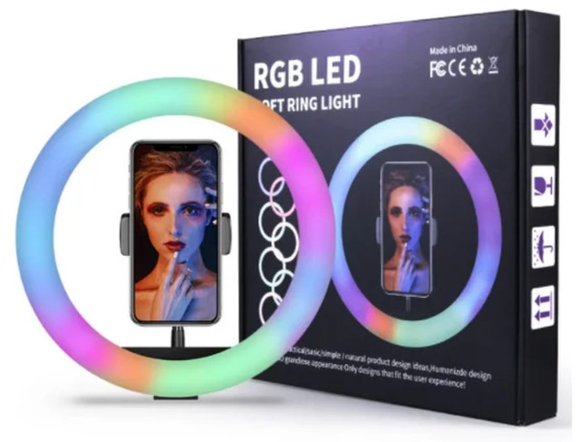 Кільцева лампа RGB MJ33 (33см 1 кріпл.тел USB)