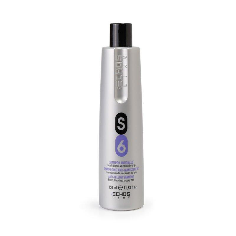 Шампунь проти жовтизни, для сивого і освітленого волосся - Echosline S6 Anti-Yellow Shampoo 350мл. (Оригінал)