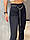 Женские брюки клеш черного цвета с разрезами снизу и на высокой посадке (р.M) 83SH597, фото 2